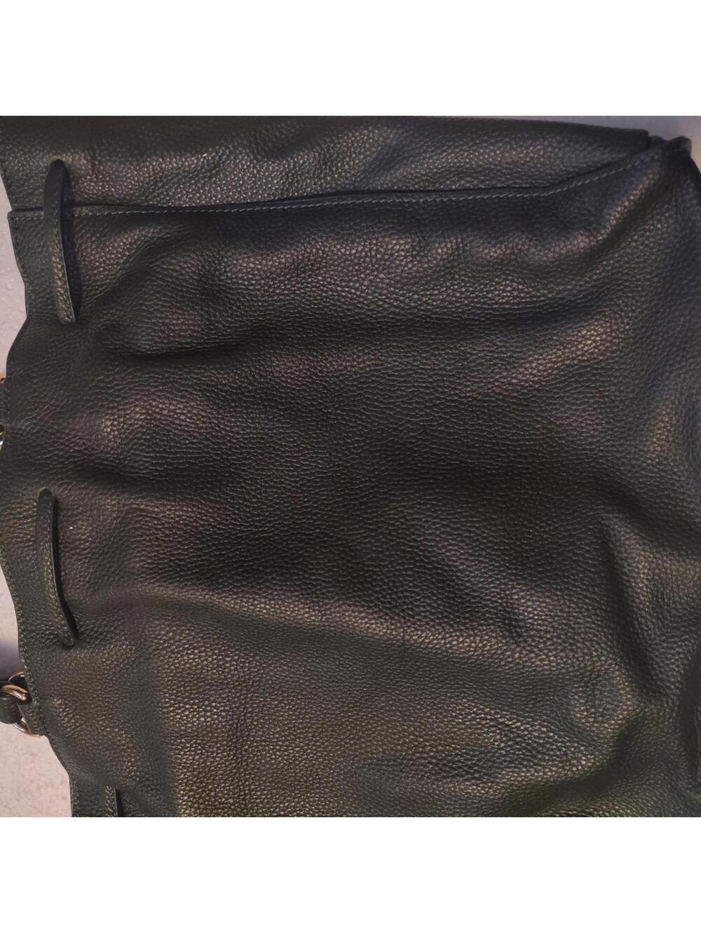 Laggo Green Leather Pebbled Tote Shoulder Bag Gold Hardware - Picture 8 of 13